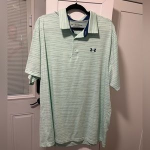 GOLF SHIRT UNDER AMOUR XXL LIGHT GREEN LIKE NEW